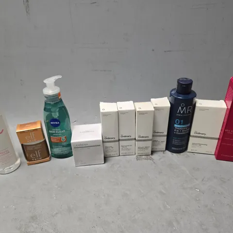 APPROXIMATEY 15 HEALTH AND BEAUTY PRODUCTS TO INCLUDE THE ORDINARY, FINI SEA SALT SPRAY, AND ELF BRONZING DROPS ETC. - COLLECTION ONLY