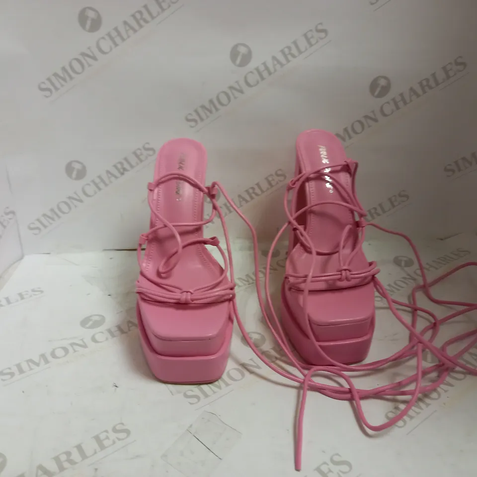 PUBLIC DESIRE PINK BLOCK HEELS - NO SIZE