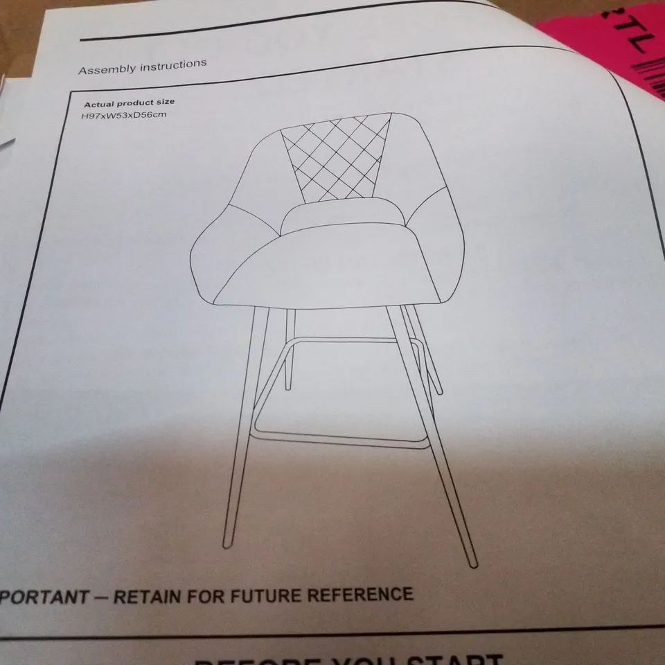 BOXED SET OF 2 DINING CHAIRS - BLUE/GREY