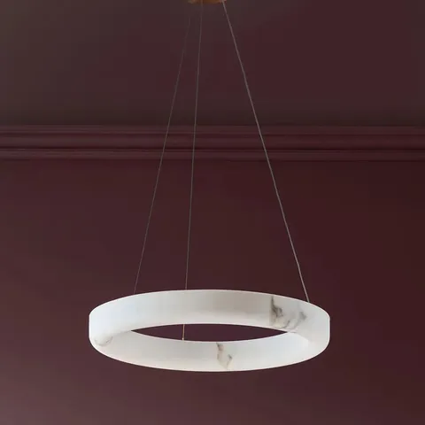 BOXED DANETTI SADIE NATURAL ALABASTER EFFECT SMALL ROUND PENDANT LIGHT