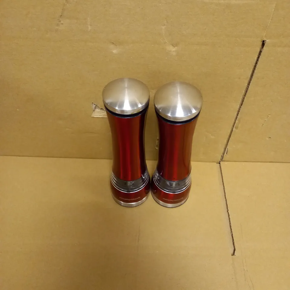 MORPHY RICHARDS ACCENTS ELECTRONIC SALT AND PEPPER MILL - RED