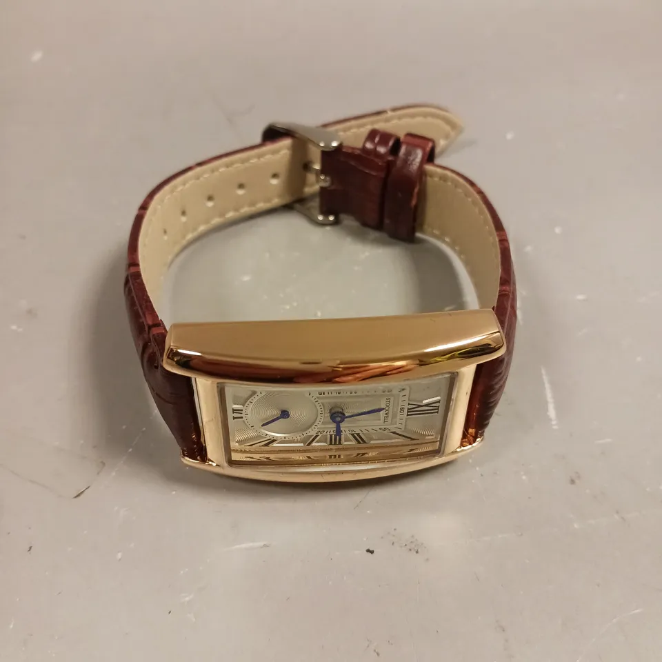 LADIES STOCKWELL WATCH – TEXTURED DIAL WITH SUB DIAL MINUTE HAND – LEATHER STRAP