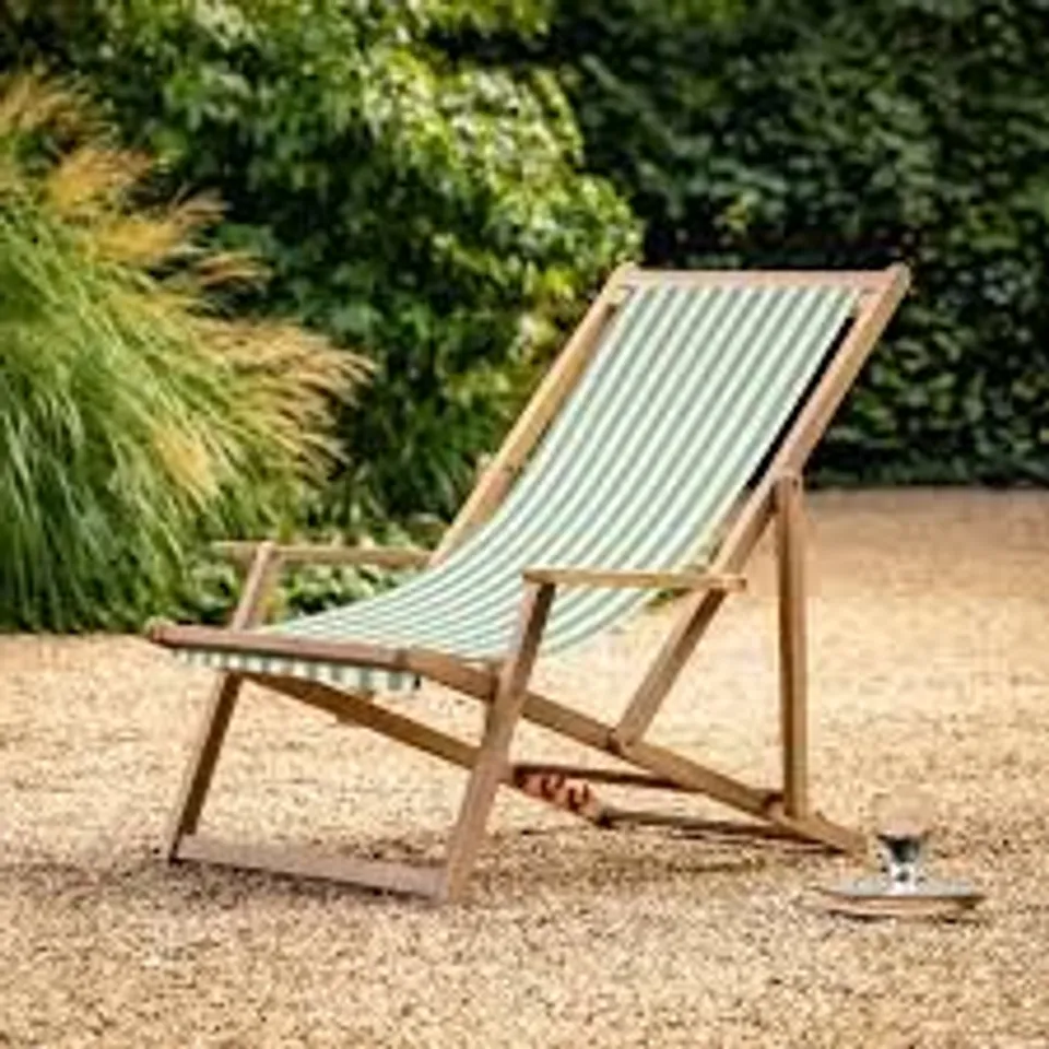 BOXED OTTINGE STRIPED DECK CHAIR - GREEN