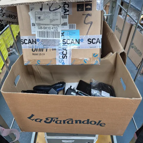 CAGE OF APPROXIMATELY 20 ASSORTED ELECTRICAL ITEMS TO INCLUDE COMPUTER KEYBOARDS, ETC - COLLECTION ONLY