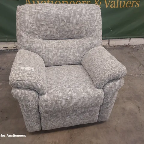 QUALITY BRITISH DESIGNER G PLAN SEATTLE EASY CHAIR REMCO LIGHT GREY FABRIC