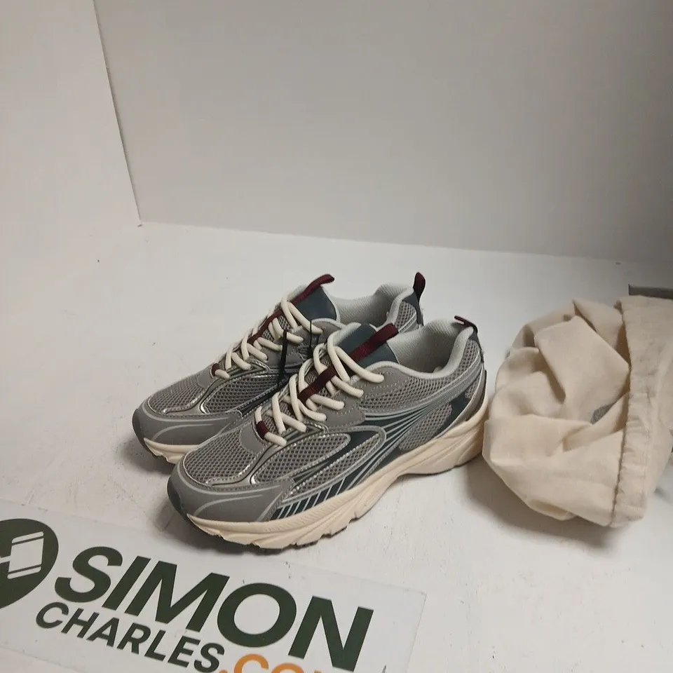 BERSHKA MEN'S GREY MESH TRAINERS – UK 6 (EU 40, US 7)