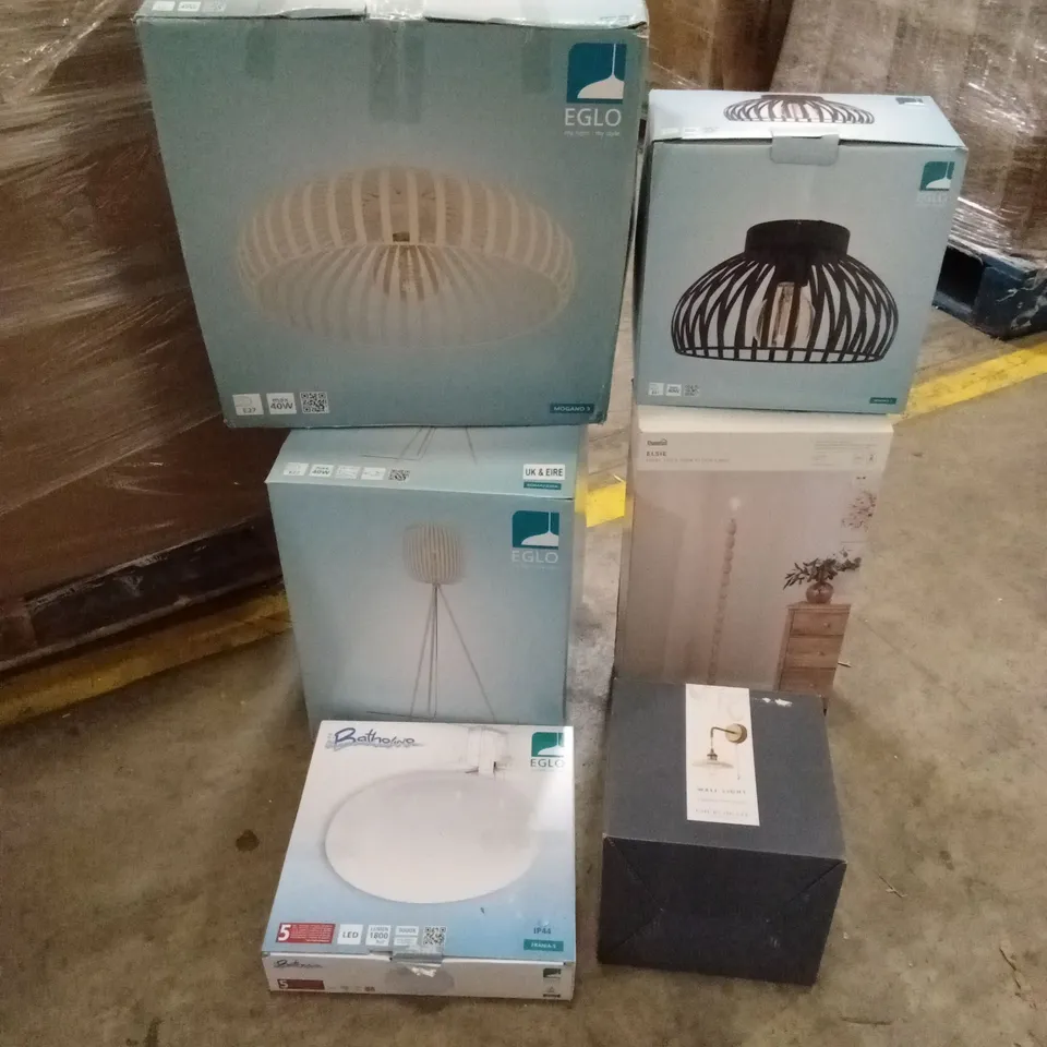 PALLET TO CONTAIN A LARGE QUANTITY OF DESIGNER HOME LIGHTING GOODS AND PRODUCTS 