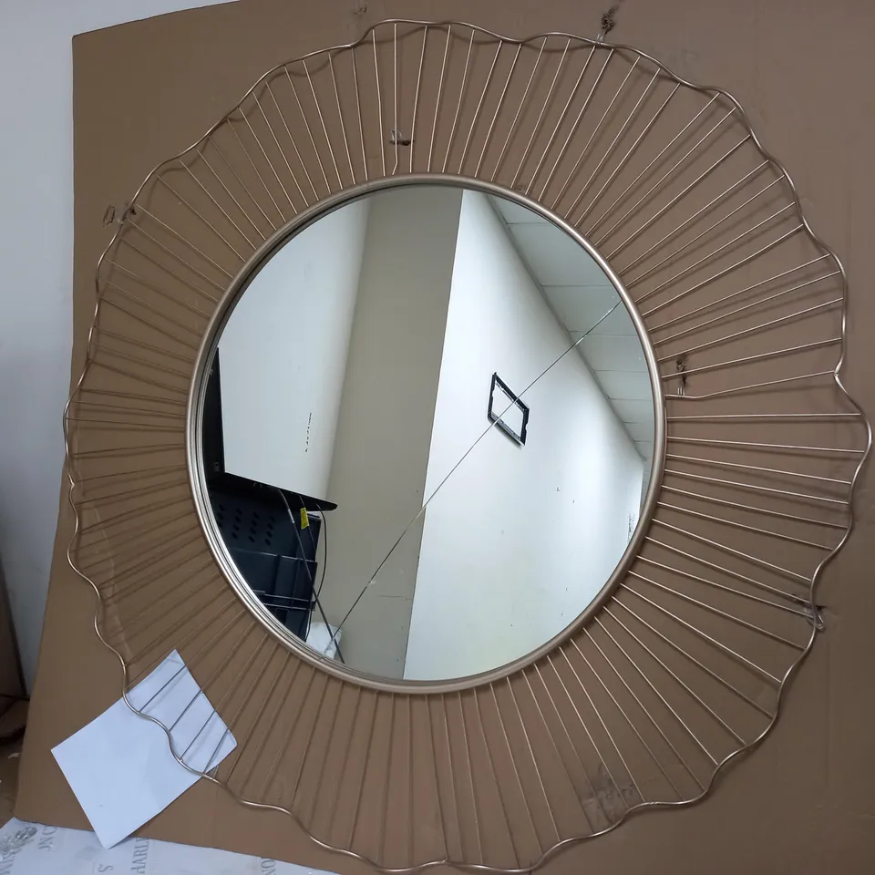 K BY KELLY HOPPEN METAL FRAMED MIRROR - COLLECTION ONLY