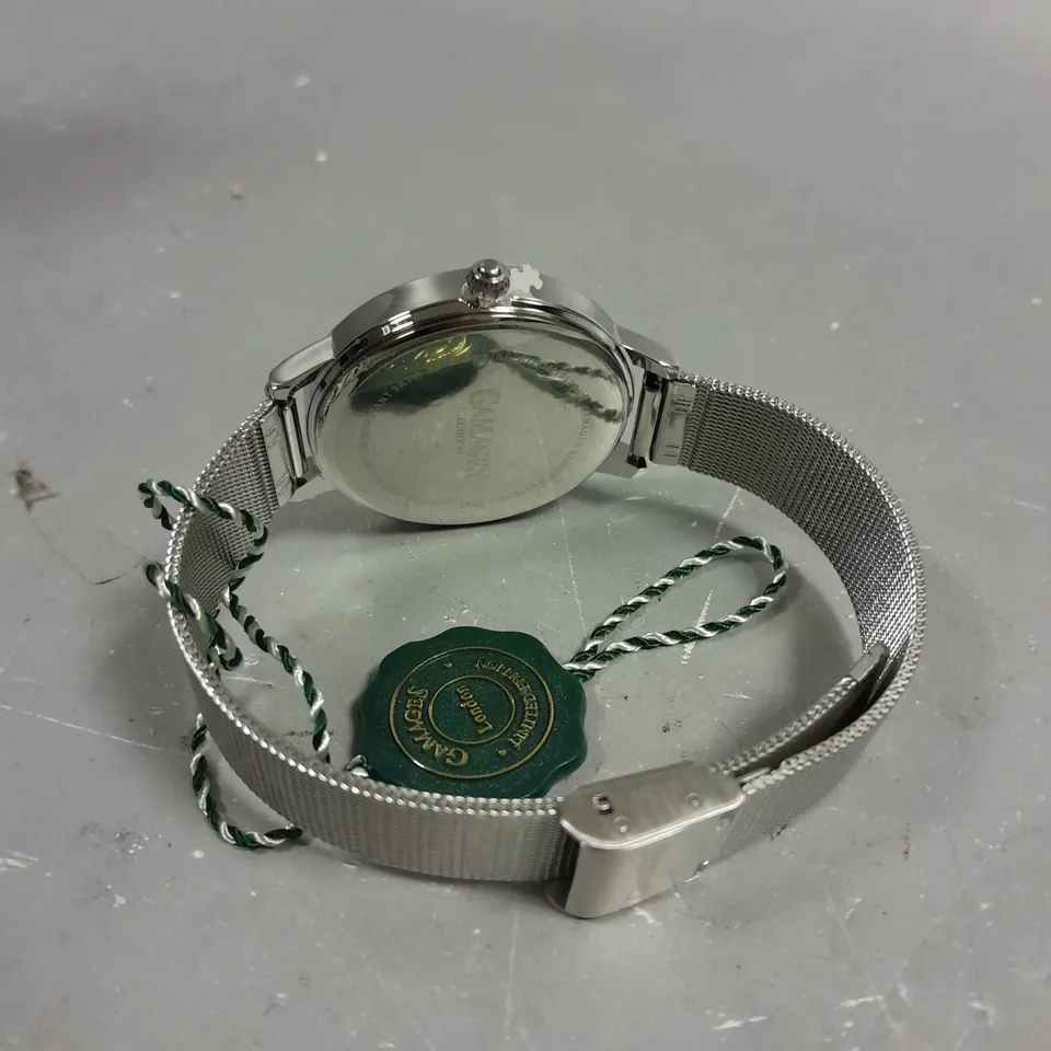 GAMAGES LONDON LADIES SOPHISTICATED STEEL BLUE DIAL WATCH 