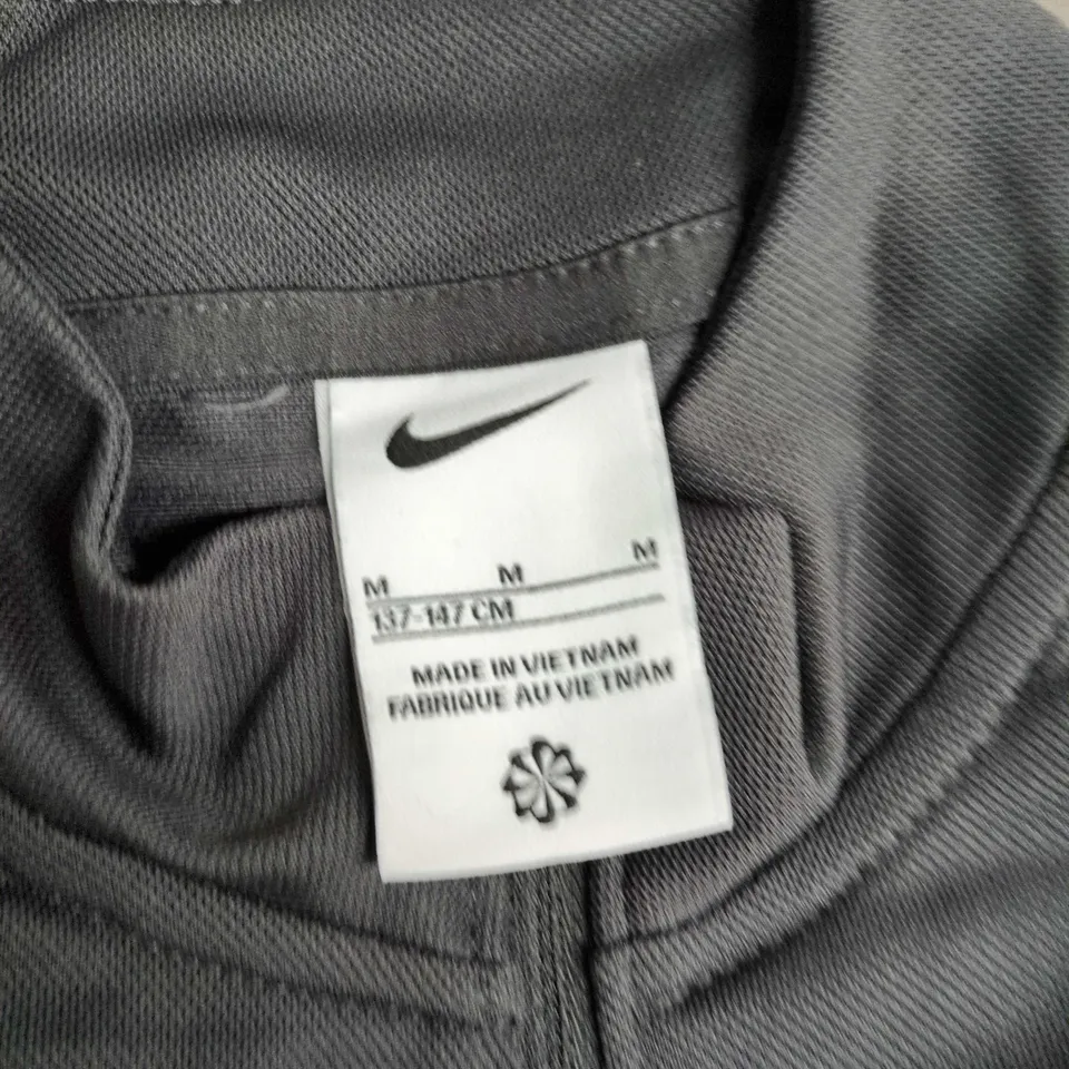 NIKE MEN'S ZIP-UP JACKET – GREY WITH NEON LIME ACCENTS, SIZE M