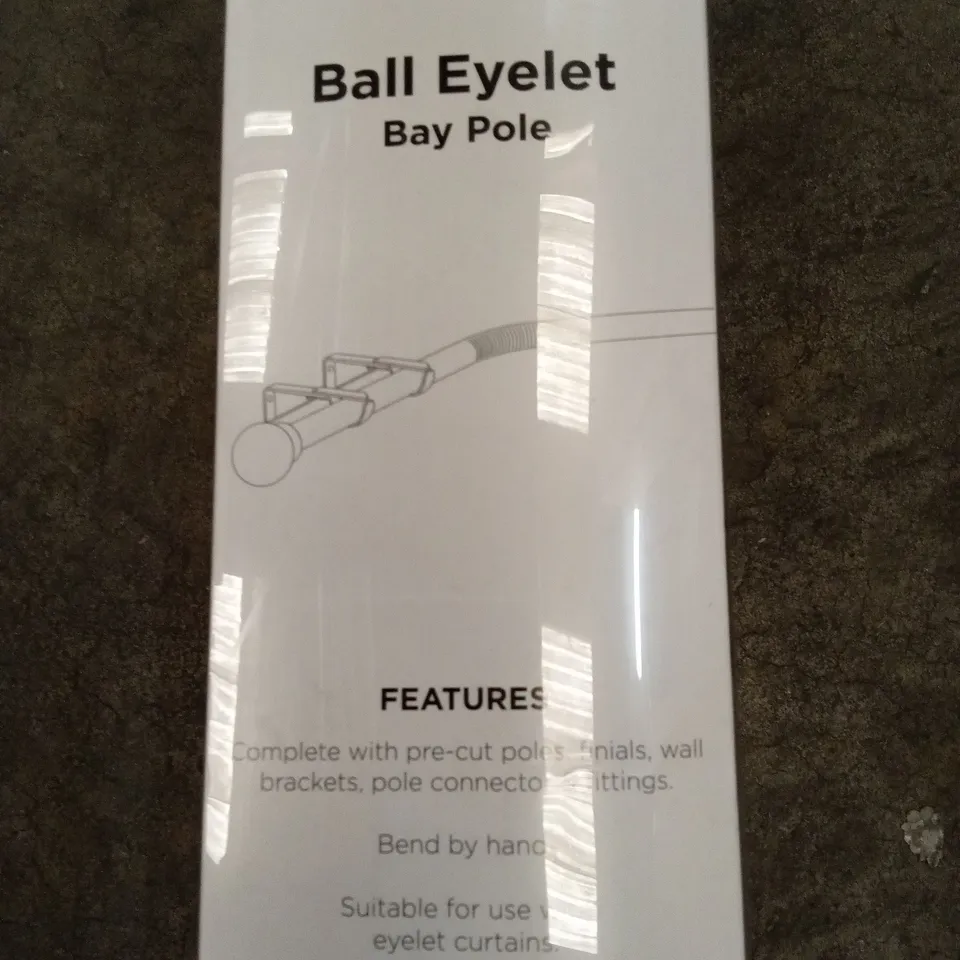 BOXED 28mm 400cm BALL EYELET 3-SIDED BAY POLE RETAIL SS (1 BOX)