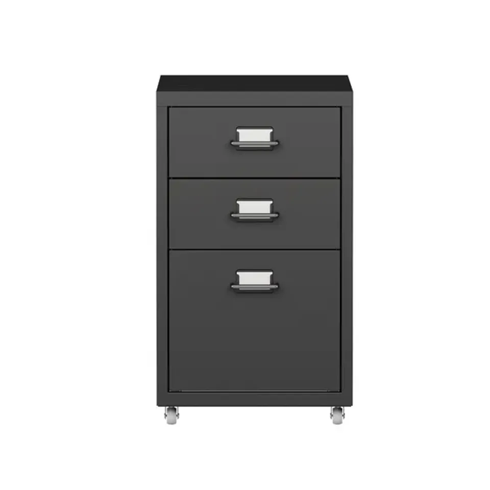 BOXED BLACK 3 DRAWER FILING CABINET 