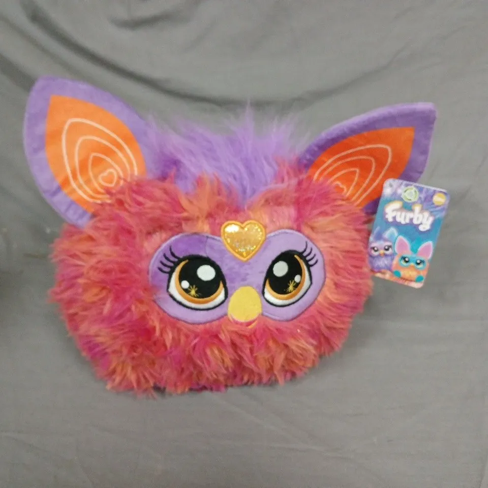 FURBY PLUSH TOY – PINK/ORANGE FUR WITH PURPLE EARS (TAG)
