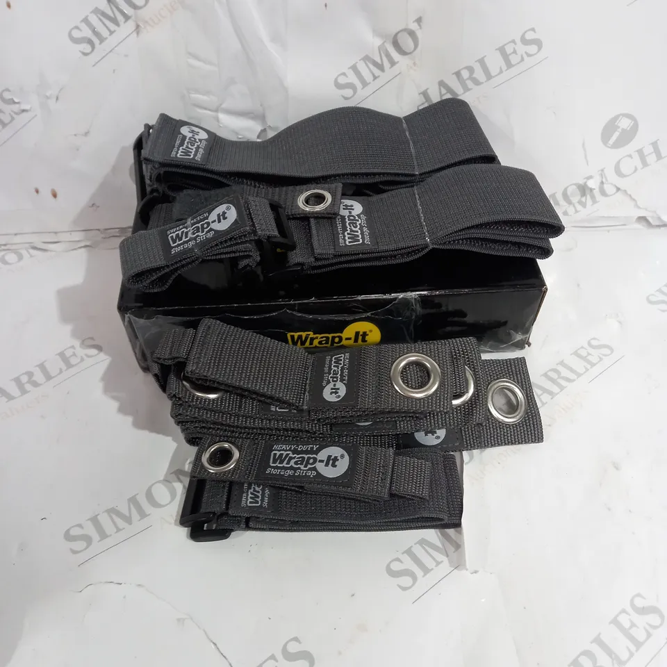 BOXED WRAP IT HEAVY DUTY STORAGE STRAPS ASSORTED LENGTH IN GREY