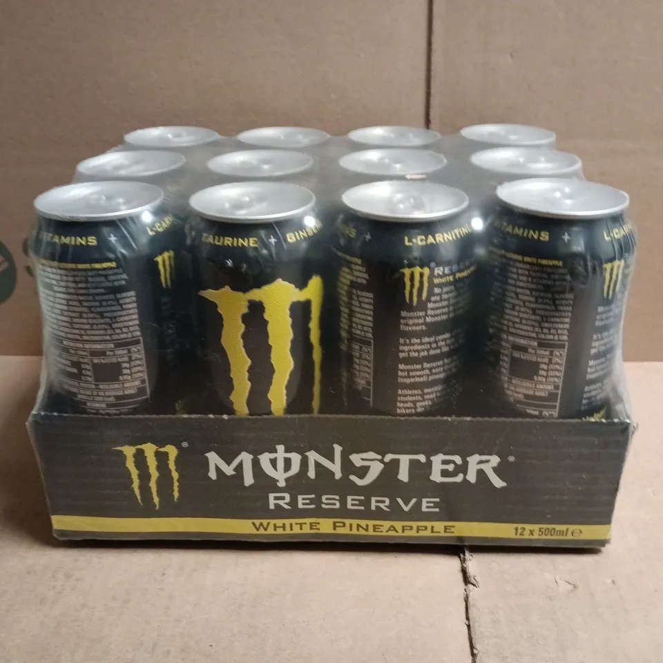 MONSTER RESERVE MULTIPACK (12 X 500ML CANS) - WHITE PINEAPPLE FLAVOUR