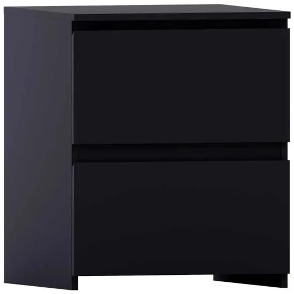 BOXED VIDA DESIGNS DENVER 2 DRAWER LARGE BEDSIDE CHEST - BLACK