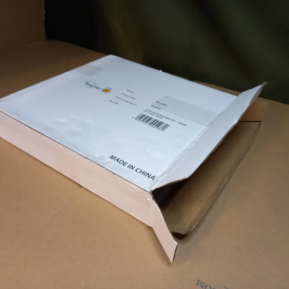 BOXED BUSYBEE NATURAL SLATE VINYL TILES - APPROX 44PK