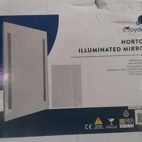 BOXED HORTON ILLUMINATED BATHROOM MIRROR 