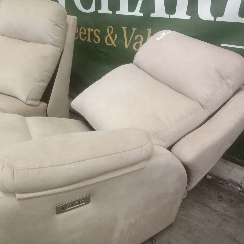 DESIGNER G PLAN MADE KINGSBURY 3 SEATER ELECTRIC RECLINER DBL SOFA - STINGRAY LINEN FABRIC 