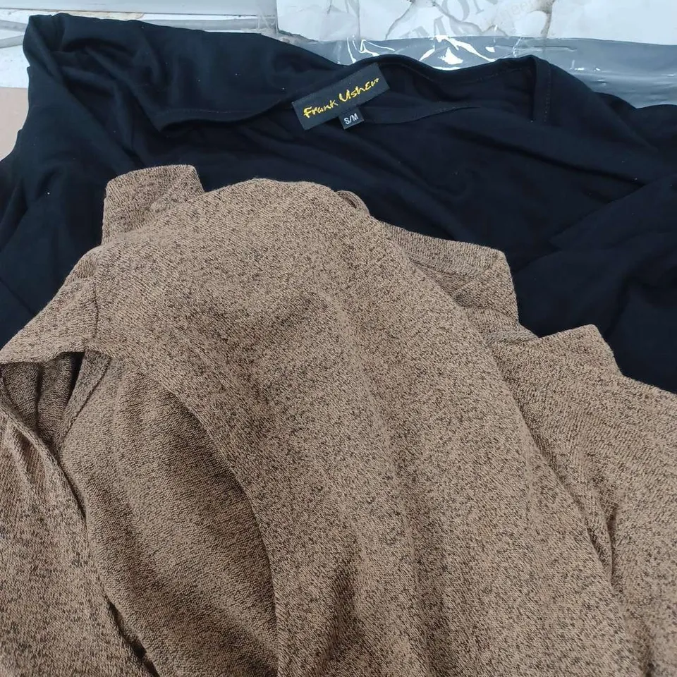 APRROX 20 CLOTHING ITEMS  VARIOUS STYLES AND SIZES, VELOUR HOODY VEST SLEEVLESS CARDIGAIN AND DRESSES