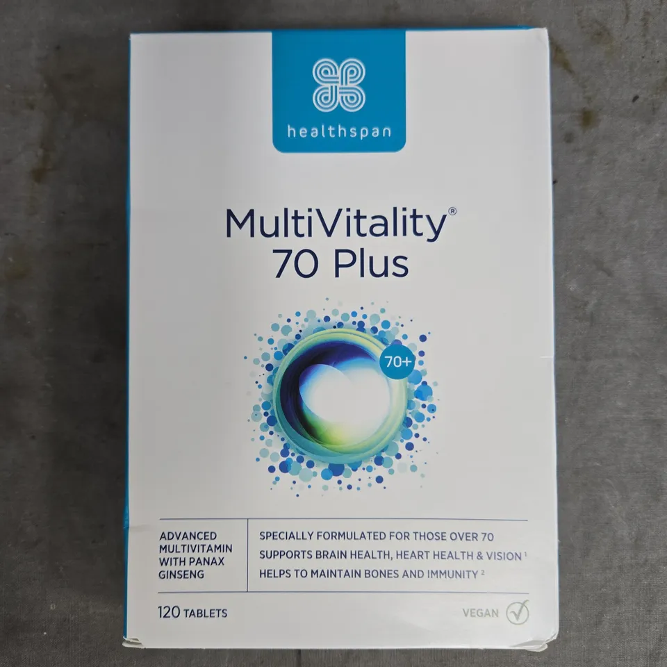 HEALTHSPAN MULTIVITALITY 70 PLUS – VEGAN MULTIVITAMIN, 120 TABLETS