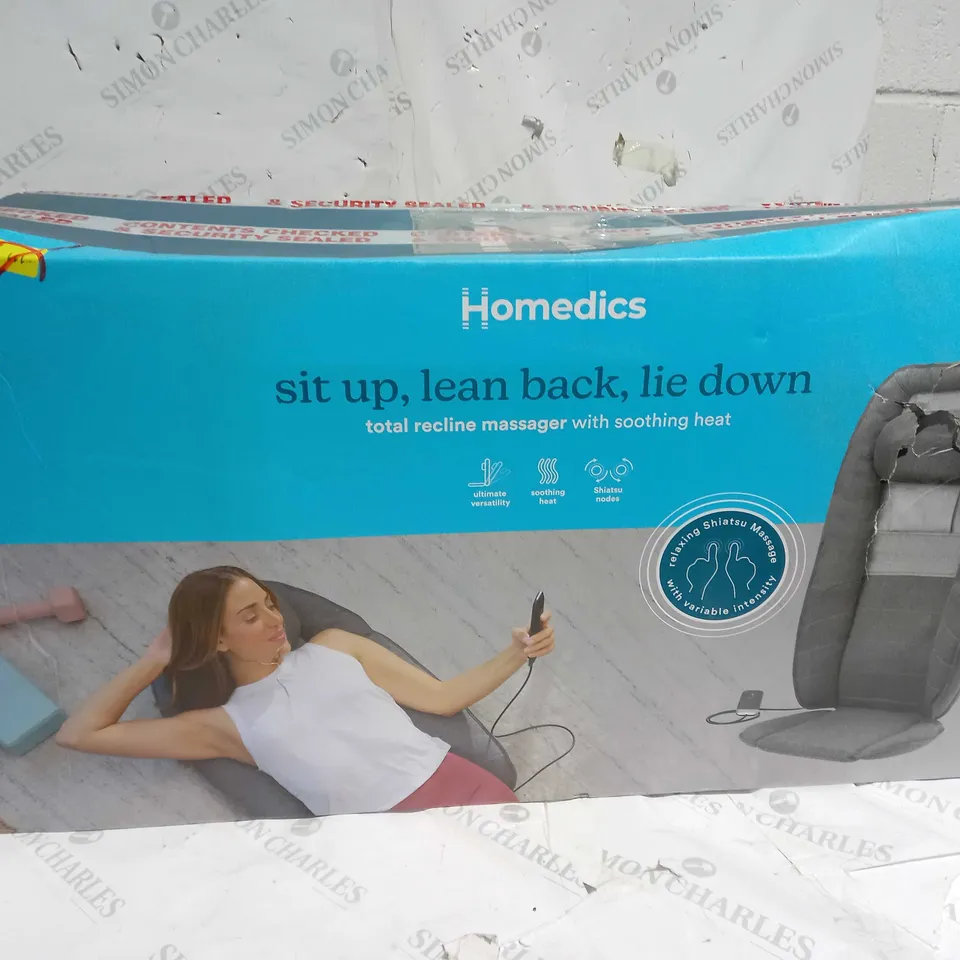 BOXED HOMEDICS TOTAL RECLINE MASSAGER WITH SOOTHING HEAT
