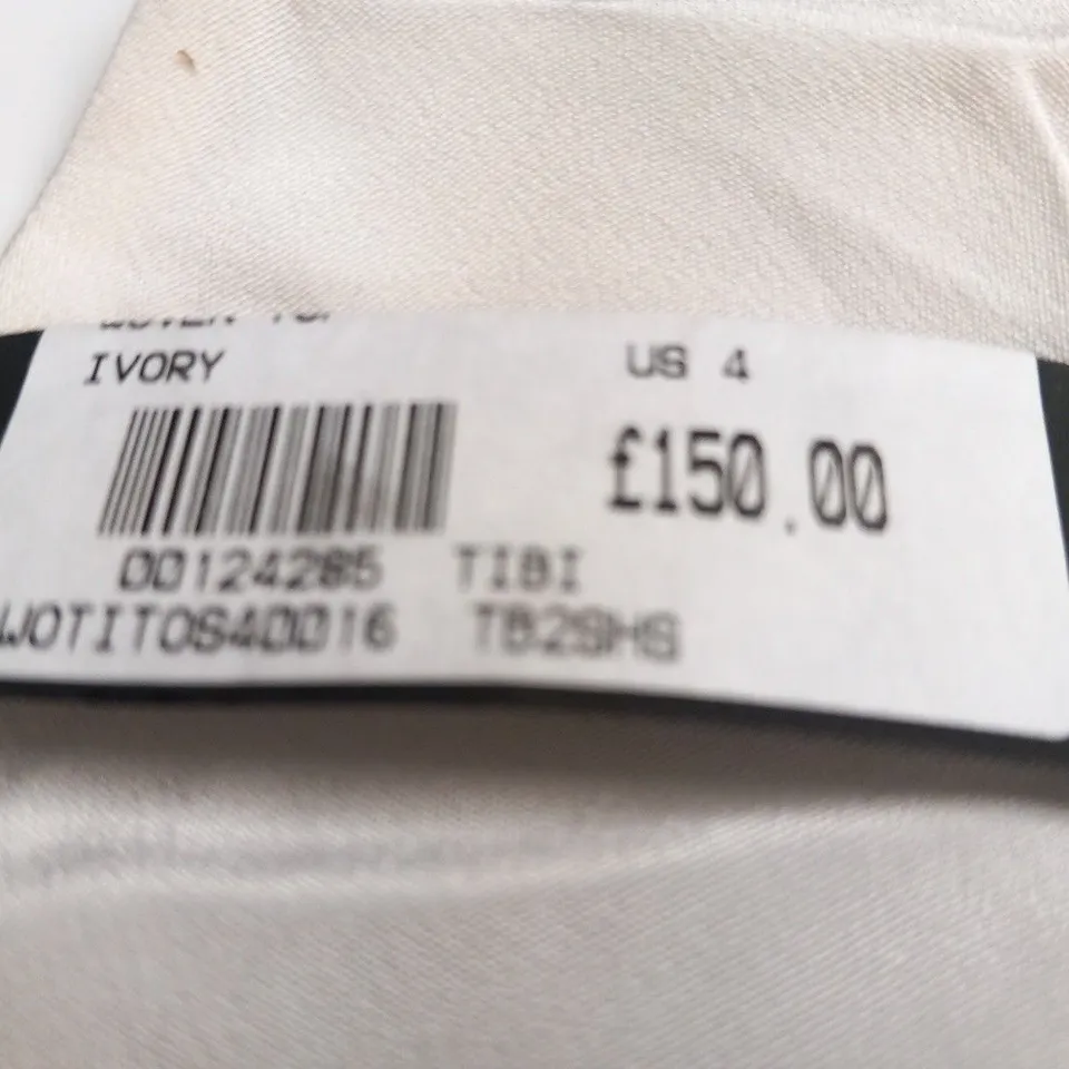 TIBI IVORY WOVEN TOP SIZE US 4