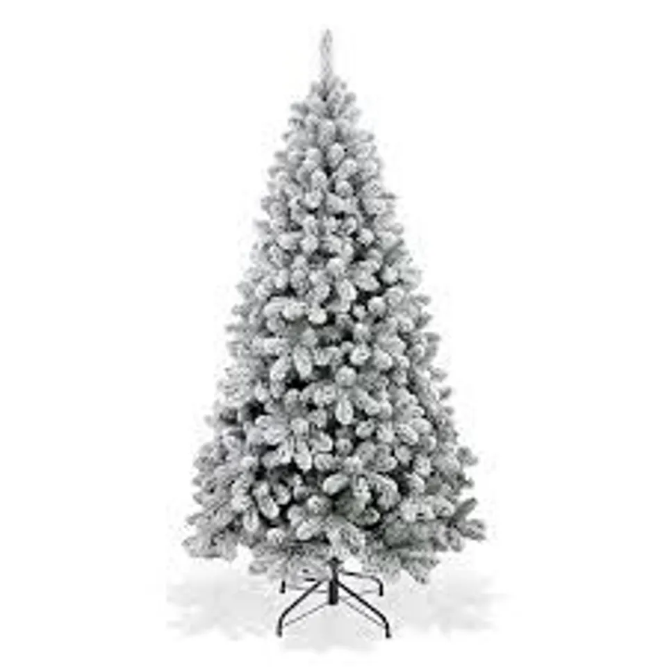 BOXED 6FT PREMIUM SNOW FILLED GRAND FIR FULL ARTIFICIAL CHRISTMAS TREE 1000 BRANCH TIPS