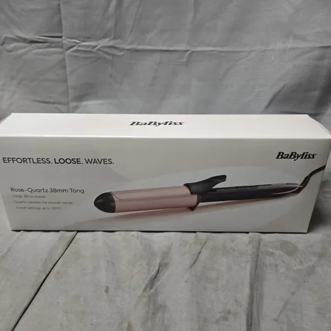 BOXED BABYLISS ROSE-QUARTZ 38MM TONG