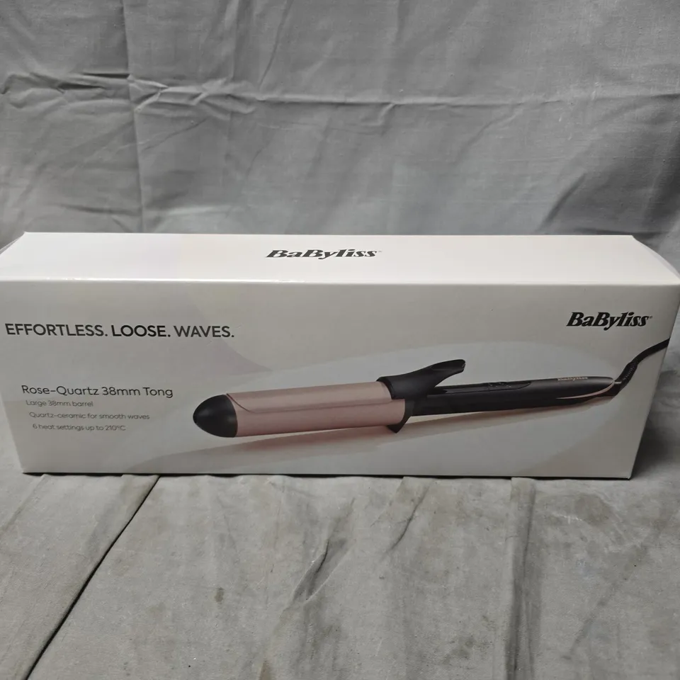 BOXED BABYLISS ROSE-QUARTZ 38MM TONG