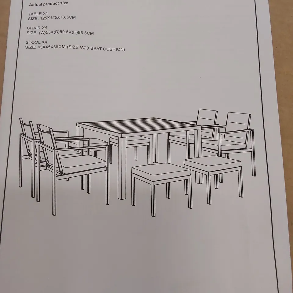 BOXED MYGARDEN MGS OSLO PATIO HIDEAWAY DINING SET - PEBBLE (2 BOXES)