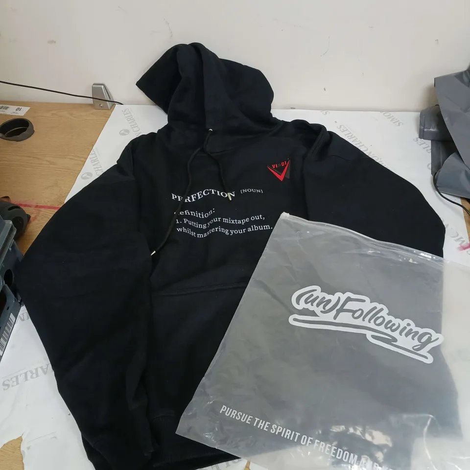 UNFOLLOWING VINDI BLACK HOODIE SIZE XXL