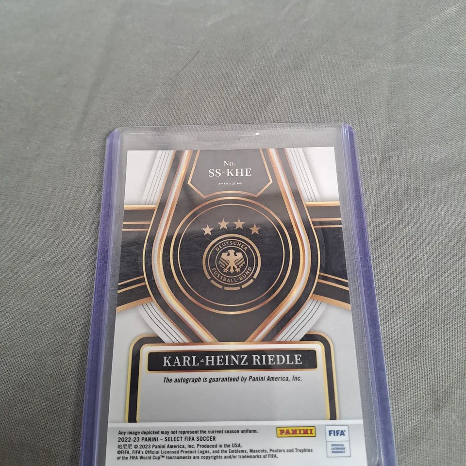 2022-23 KARL-HEINZ RIEDLE AUTO PANINI SILVER FIFA COLLECTIBLE CARD - SIGNED
