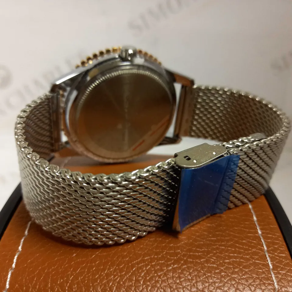 LA BANUS PART SKELETON DIAL SHARK MESH STRAP WRISTWATCH  RRP £600