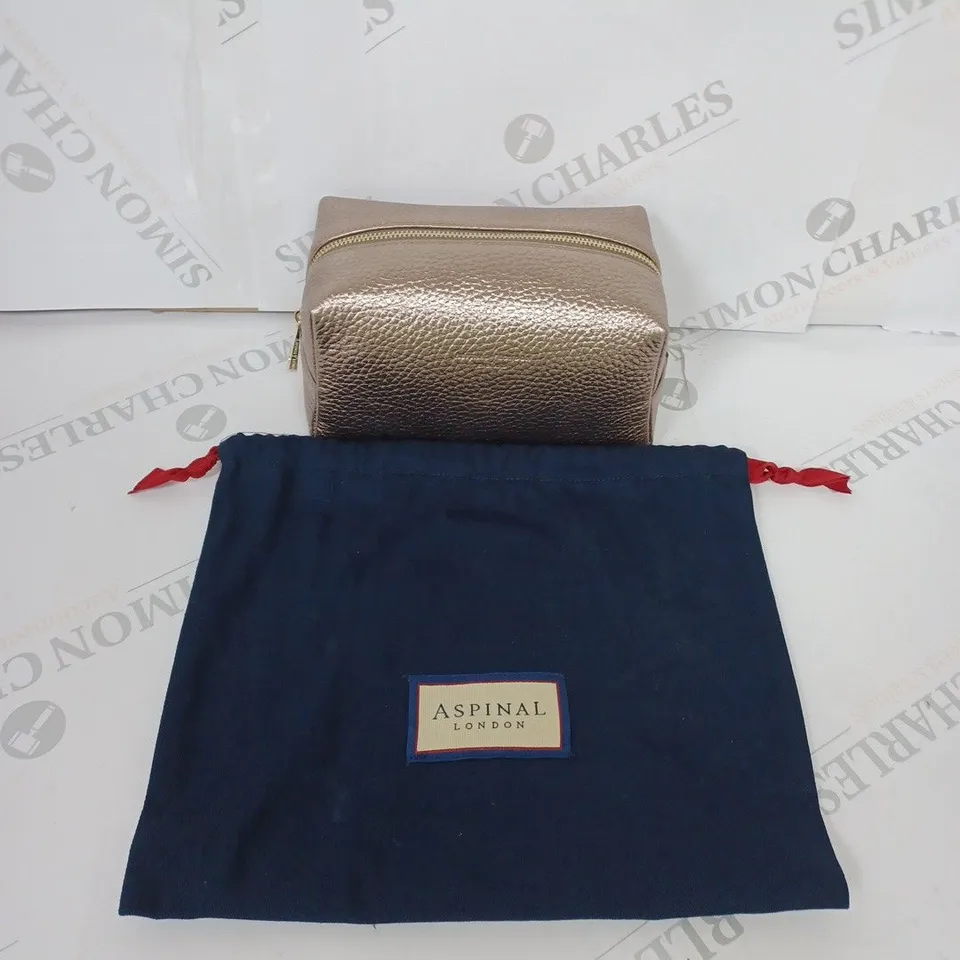 ASPINAL OF LONDON LEATHER ROSE GOLD BAG