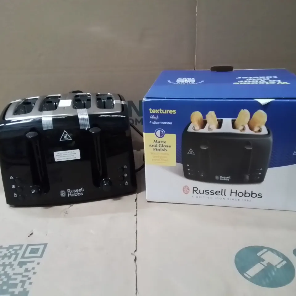 BOXED RUSSELL HOBBS TEXTURES 21651 4 SLICE TOASTER - BLACK