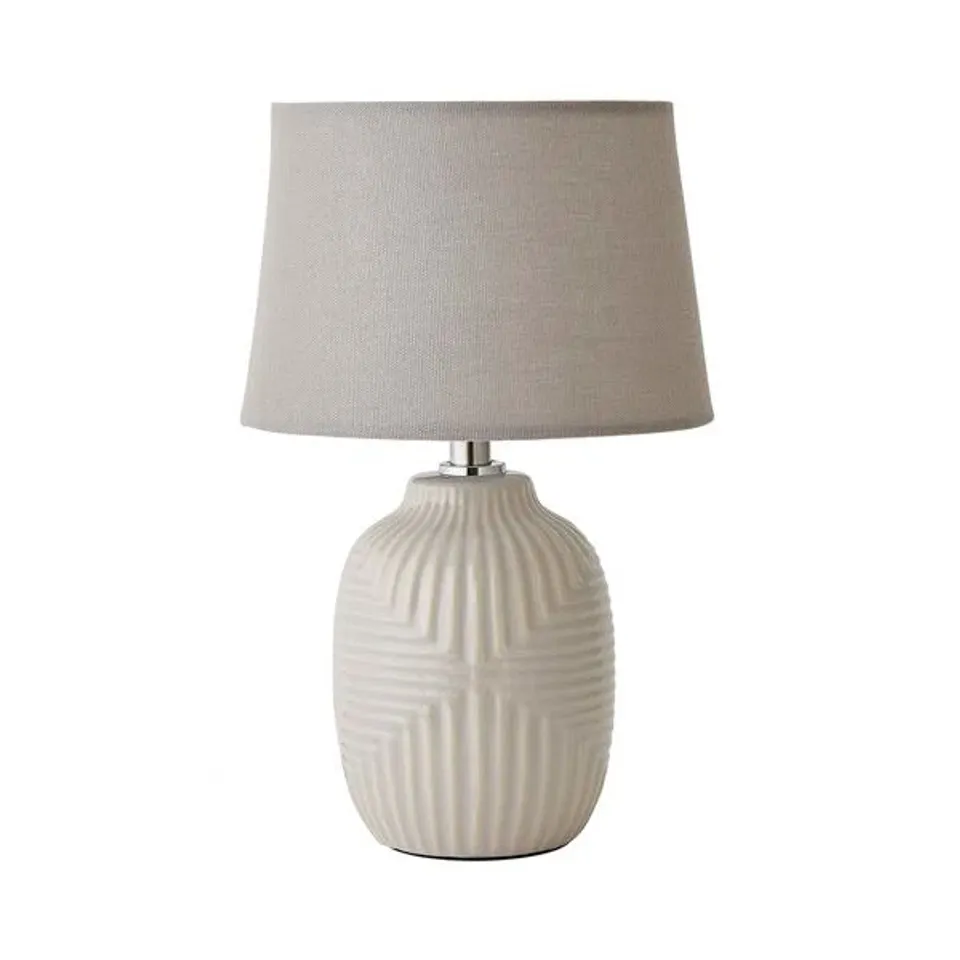 BOXED HARRISON TAPERED LAMP SHADE GREY GEOMETRIC RIBBED PATTERN GLOSS (1 BOX)