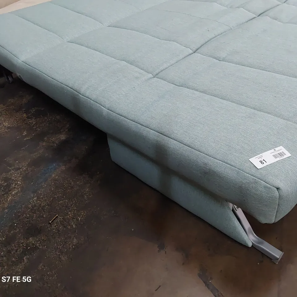 DESIGNER APPLEY FOLD OUT BES SETTEE BABY BLUE FABRIC 