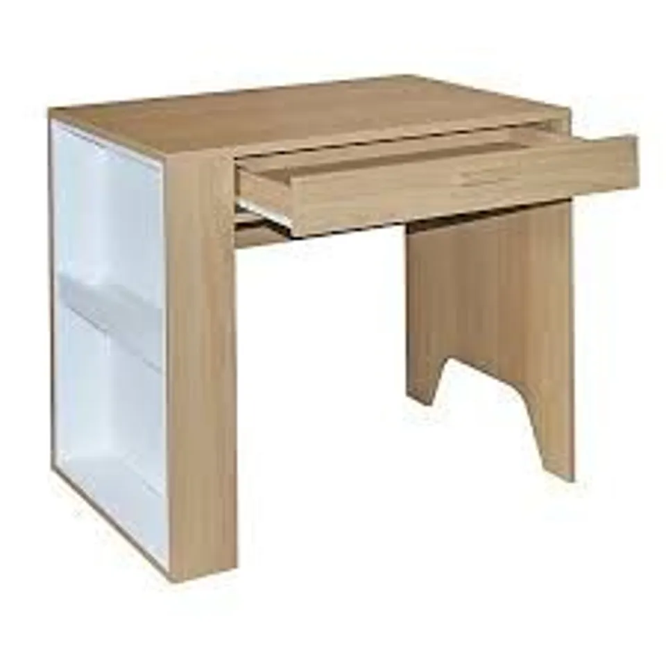 BOXED COBALT DESK - WHITE AND OAK (1 BOX)
