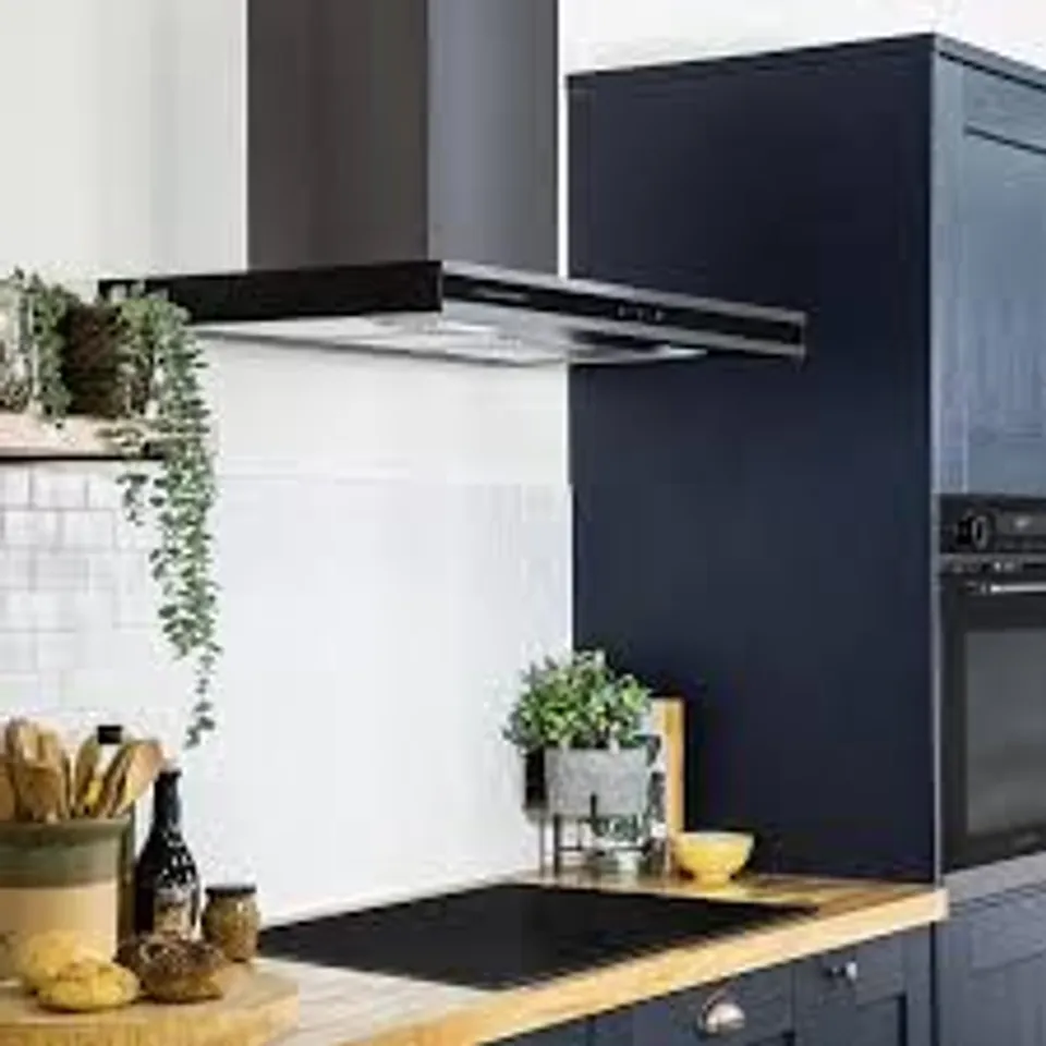 BOXED RUSSELL HOBBS RHGCH903DS 90CM FLAT COOKER HOOD - DARK STEEL