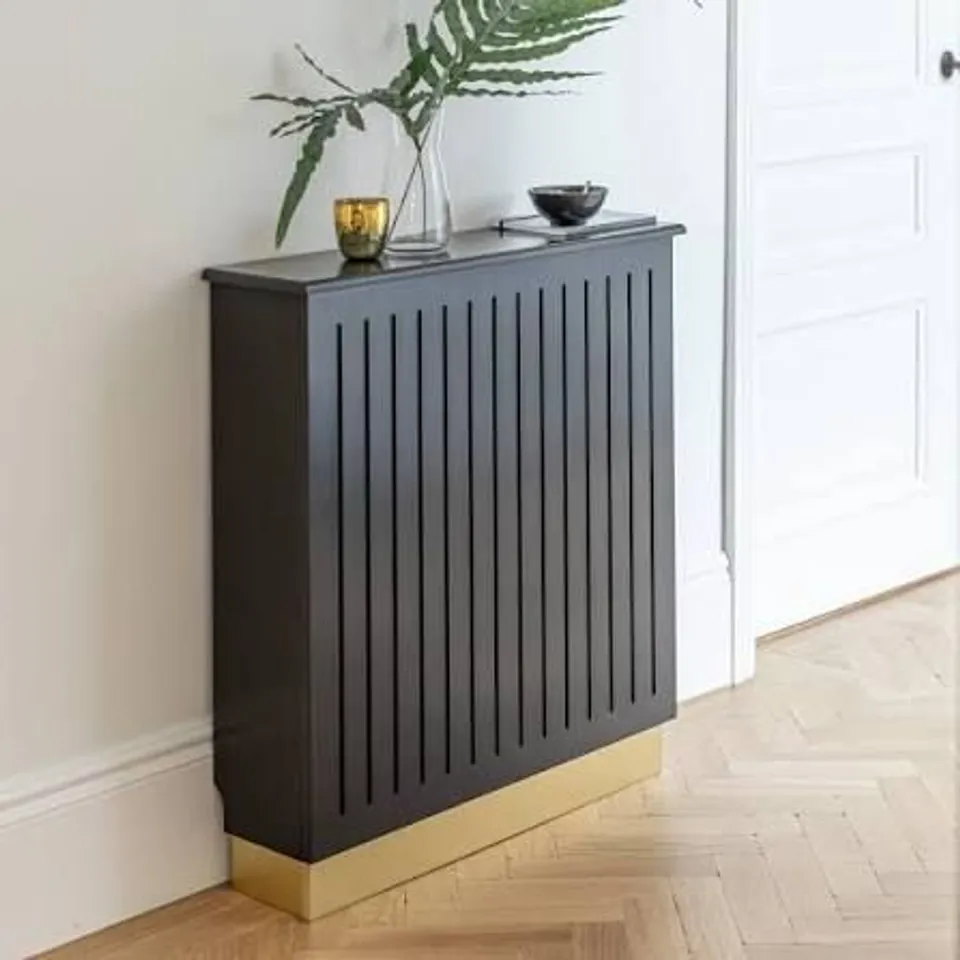 BOXED LAURA JAMES ILIANA SMALL RADIATOR COVER - CHARCOAL GREY