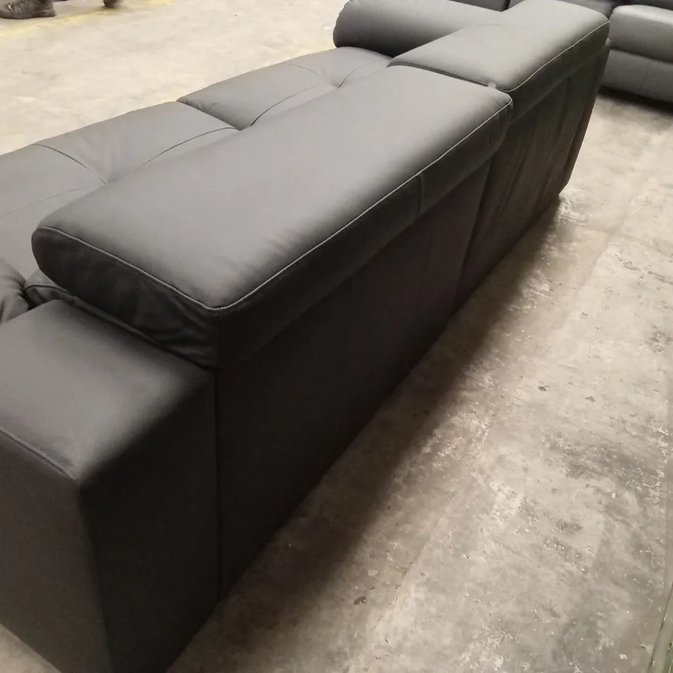 BRADY PREMIUM LEATHER 4 SEATER SOFA - BLACK RRP £1179