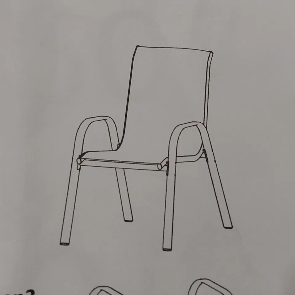 BOXED SET OF APPROXIMATELY 4 OUTDOOR DINING GARDEN CHAIRS (1 BOX)