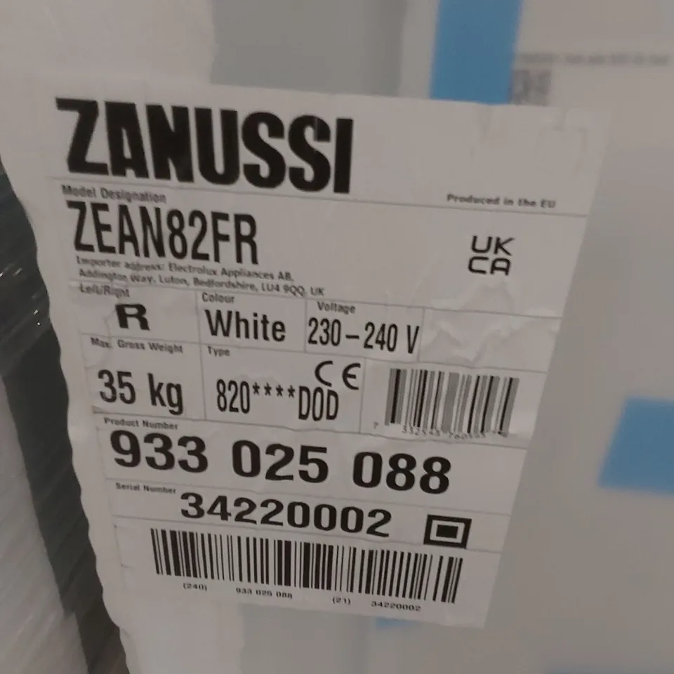 ZANUSSI ZEAN82FR BUILT-UNDER FRIDGE WITH ICE BOX, FIXED HINGE, WHITE