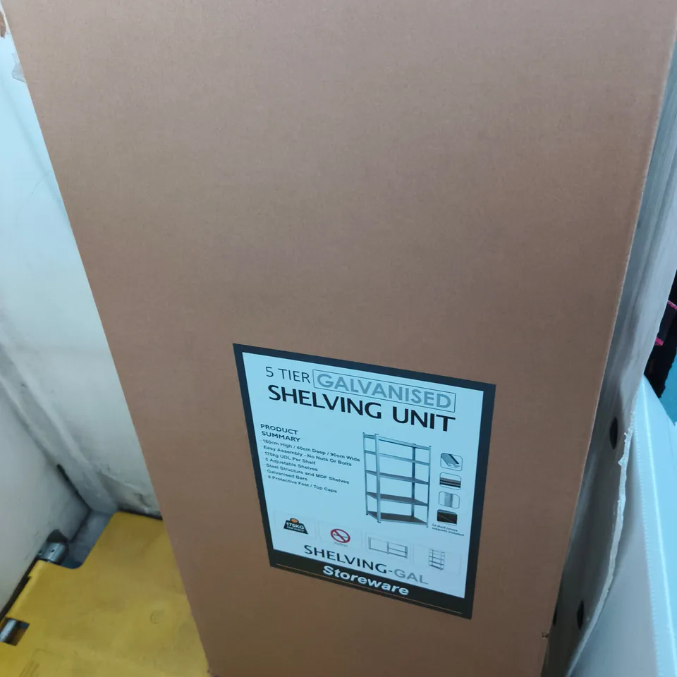 5-TIER GALVANISED SHELVING UNIT – BOXED