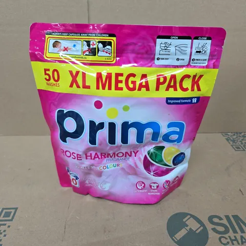 PRIMA LAUNDRY CAPSULES – ROSE HARMONY, 50 WASHES XL MEGA PACK