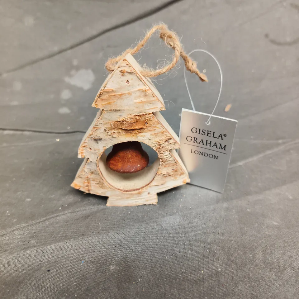 APPROXIMATELY 84 GISELA GRAHAM LONDON WOODEN CHRISTMAS TREE BELL ORNAMENTS