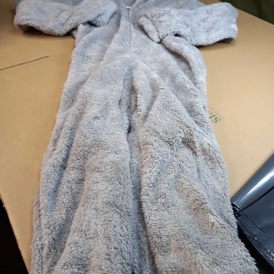 DESIGNER GREY FLUFFY ONESIE - LARGE