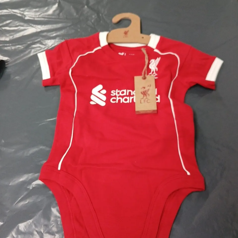 LIVERPOOL FC BABY BODYSUIT – RED WITH CREST & SPONSOR (OFFICIAL LFC STORE)