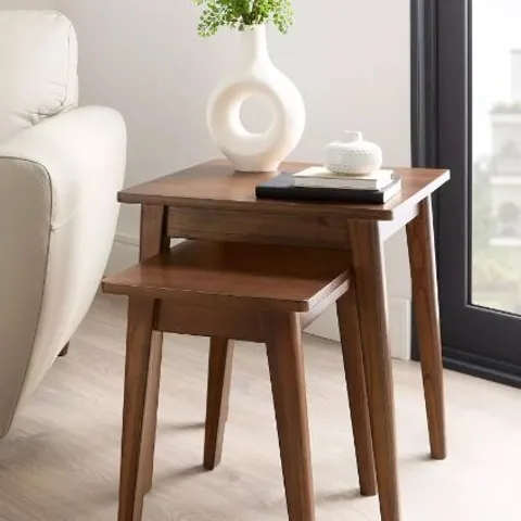 BOXED MISHA READY ASSEMBLED NEST OF TABLES - OAK - CONTAINS SOLID WOOD (1 BOX)